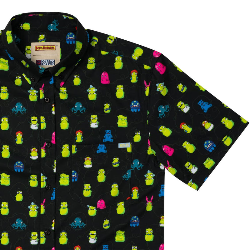 RSVLTS Kuchi Karacters KUNUFLEX Short Sleeve Shirt in Black — front view
