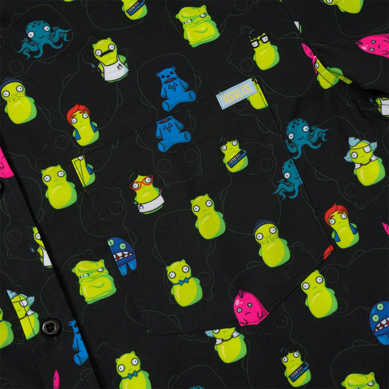 RSVLTS Kuchi Karacters KUNUFLEX Short Sleeve Shirt in Black — detail 3