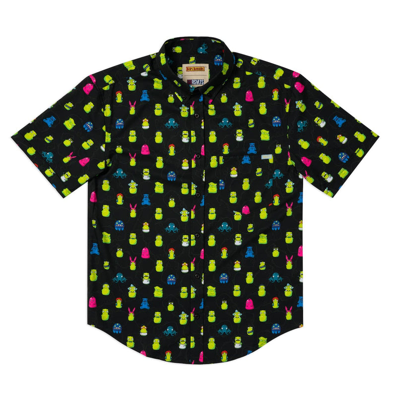 RSVLTS Kuchi Karacters KUNUFLEX Short Sleeve Shirt in Black — detail 5