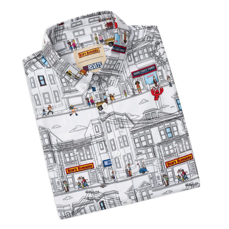 RSVLTS Welcome to Ocean Avenue KUNUFLEX Short Sleeve Shirt in Gray — detail 8