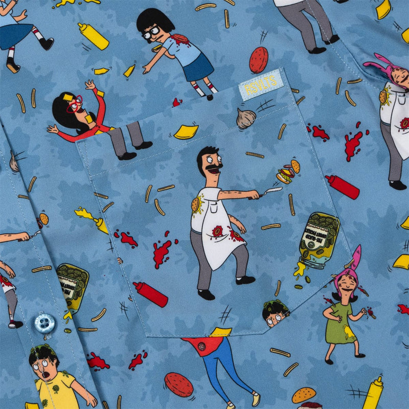 RSVLTS Belcher Brawl KUNUFLEX Short Sleeve Shirt in Blue — detail 3