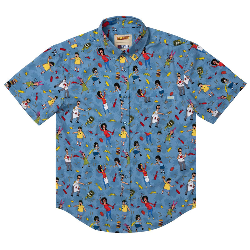 RSVLTS Belcher Brawl KUNUFLEX Short Sleeve Shirt in Blue — detail 5