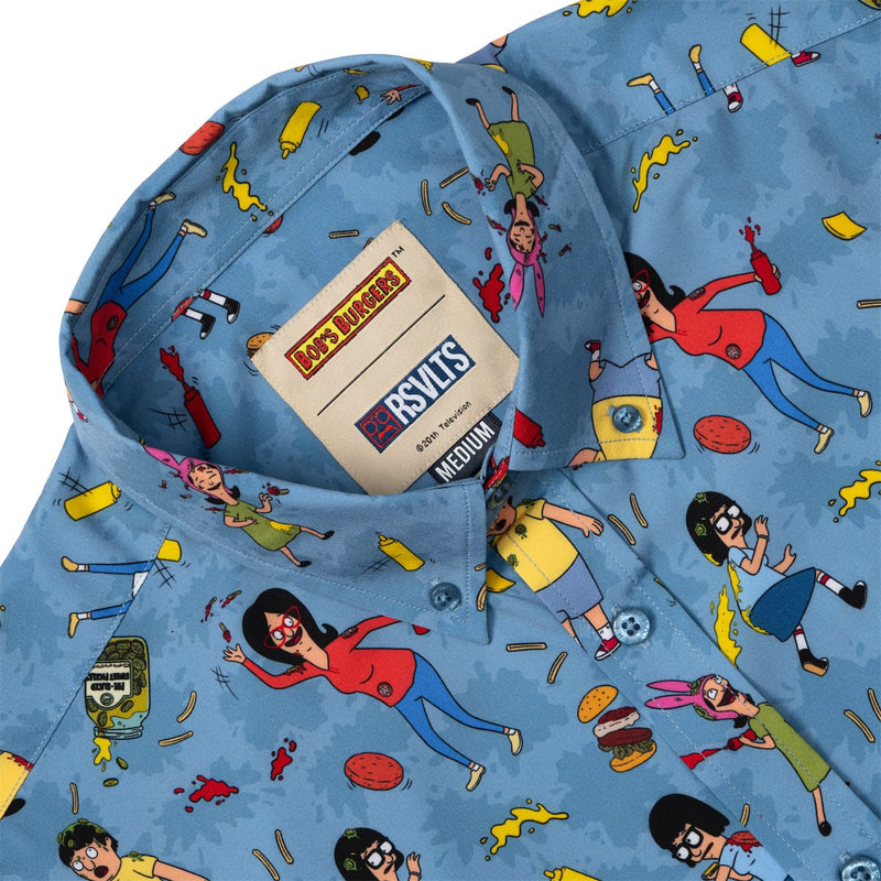 RSVLTS Belcher Brawl KUNUFLEX Short Sleeve Shirt in Blue — detail 7