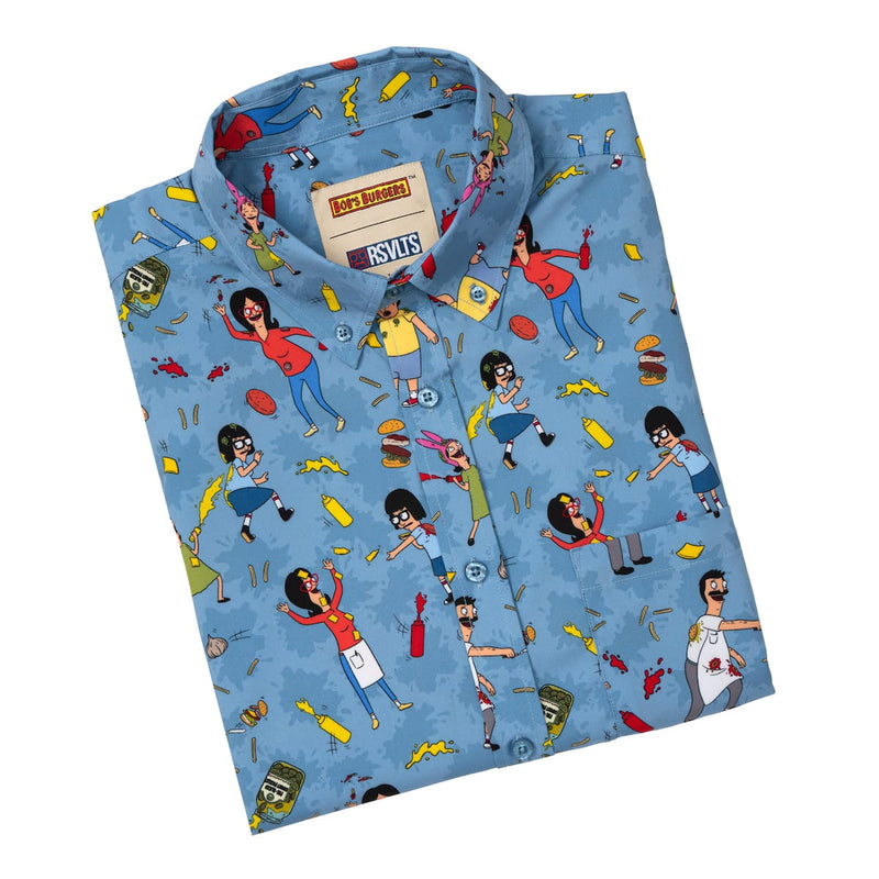 RSVLTS Belcher Brawl KUNUFLEX Short Sleeve Shirt in Blue — detail 9
