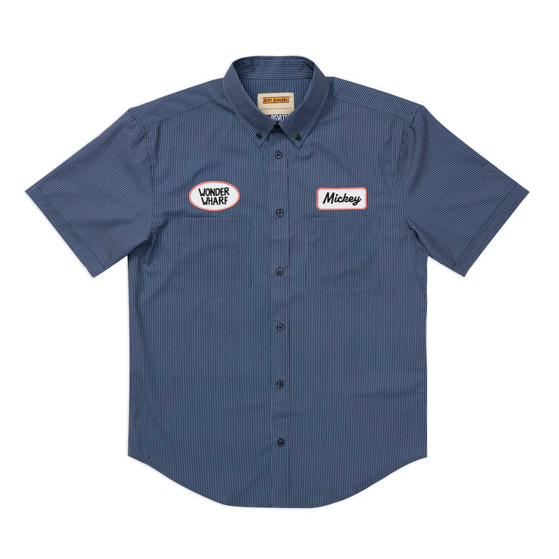RSVLTS Wonder Wharf KUNUFLEX Short Sleeve Shirt in Blue — detail 6