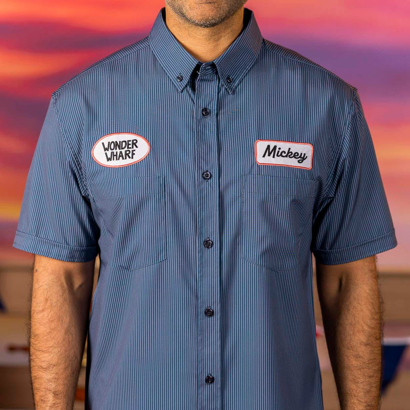 RSVLTS Wonder Wharf KUNUFLEX Short Sleeve Shirt in Blue — detail 8