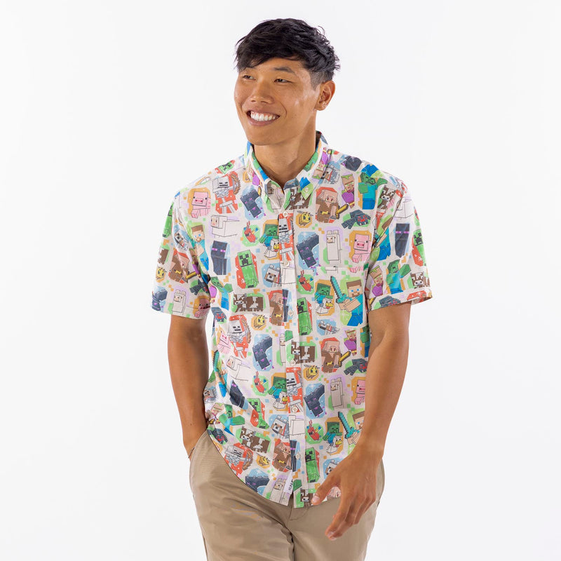 RSVLTS Mob Menagerie KUNUFLEX Short Sleeve Shirt in Multicolor — detail 2