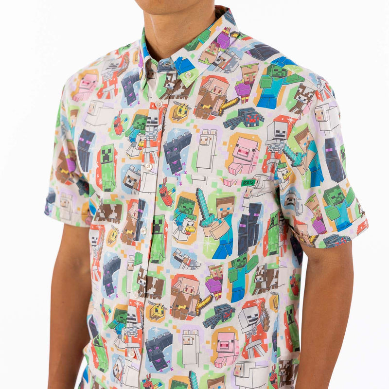RSVLTS Mob Menagerie KUNUFLEX Short Sleeve Shirt in Multicolor — detail 4