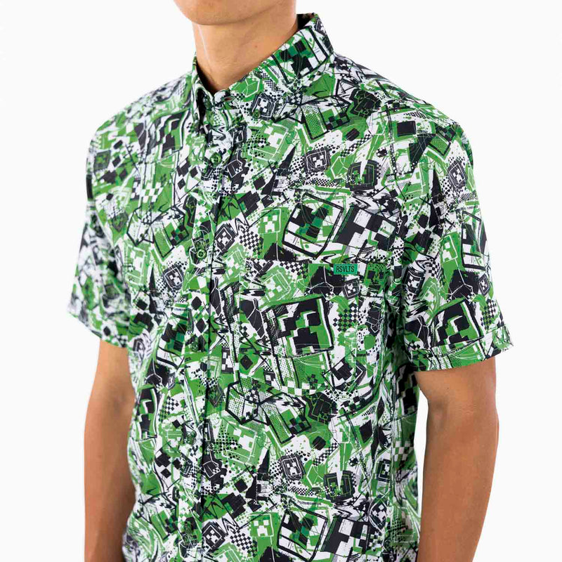RSVLTS Short Fuse KUNUFLEX Short Sleeve Shirt in Green — detail 4