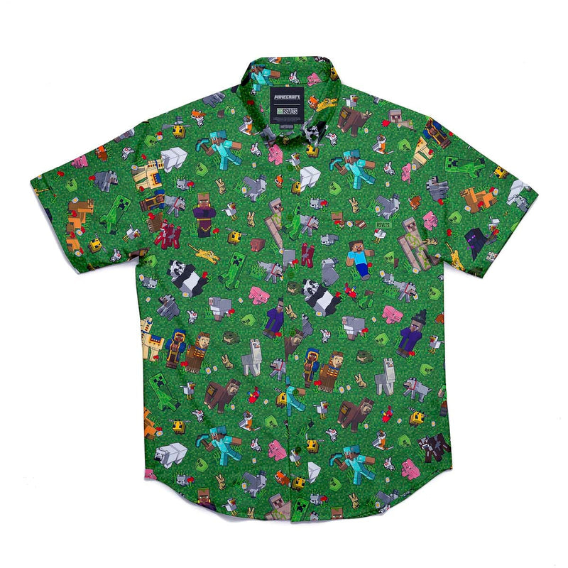 RSVLTS Overworld Odyssey KUNUFLEX Short Sleeve Shirt in Green — detail 5