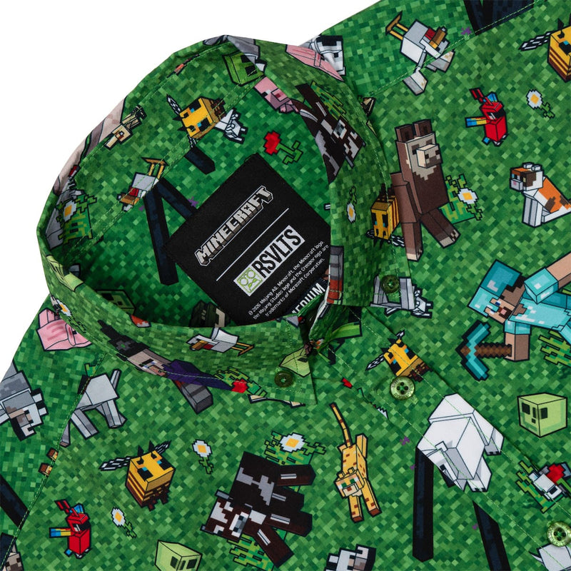 RSVLTS Overworld Odyssey KUNUFLEX Short Sleeve Shirt in Green — detail 6