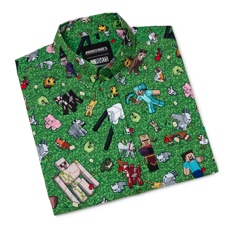 RSVLTS Overworld Odyssey KUNUFLEX Short Sleeve Shirt in Green — detail 8