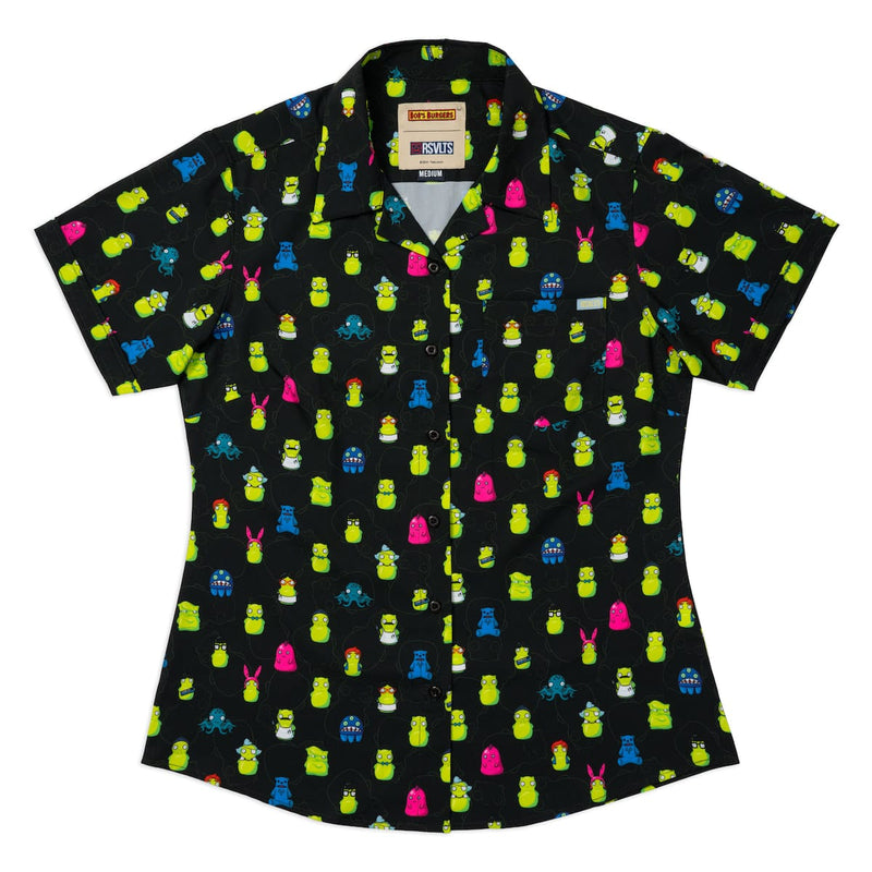 RSVLTS Kuchi Karacters Women's KUNUFLEX Short Sleeve Shirt in Black — detail 2
