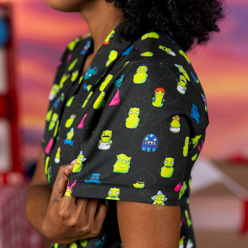 RSVLTS Kuchi Karacters Women's KUNUFLEX Short Sleeve Shirt in Black — detail 5