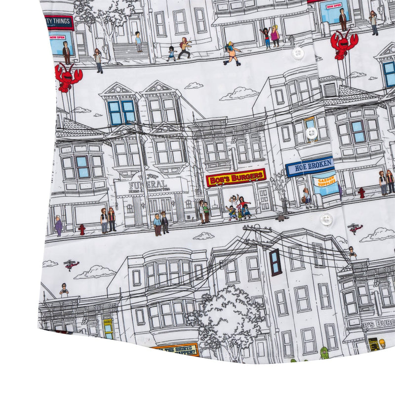 RSVLTS Welcome to Ocean Avenue Women's KUNUFLEX Short Sleeve Shirt in Gray — detail 8