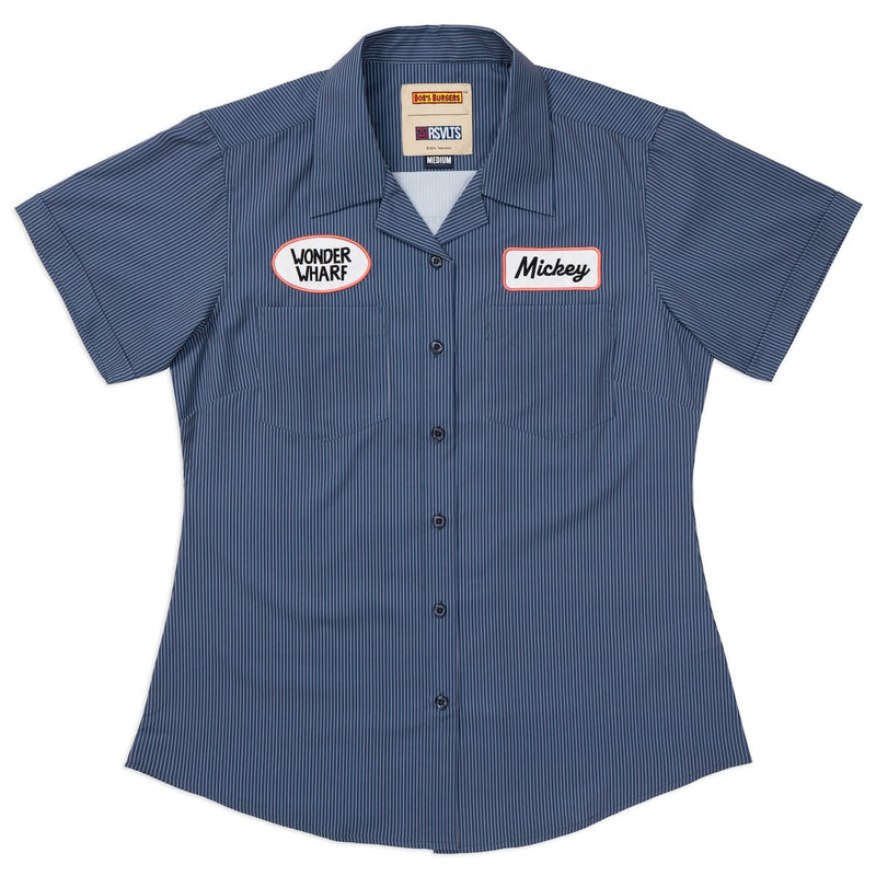 RSVLTS Wonder Wharf Women's KUNUFLEX Short Sleeve Shirt in Blue — detail 2