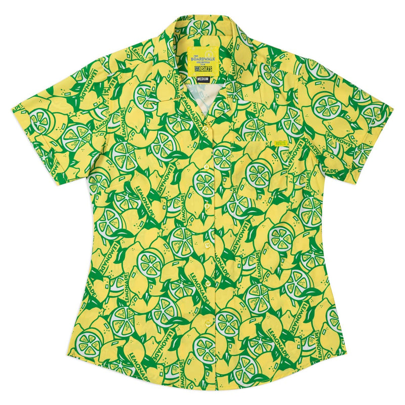 RSVLTS When Life Gives You Lemons Women's KUNUFLEX Short Sleeve Shirt in Green — detail 2