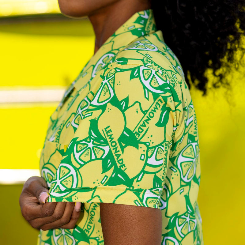 RSVLTS When Life Gives You Lemons Women's KUNUFLEX Short Sleeve Shirt in Green — detail 5