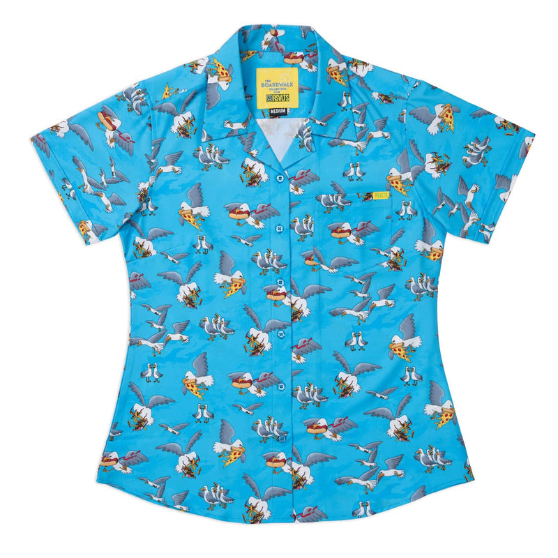 RSVLTS Beach Bandits Women's KUNUFLEX Short Sleeve Shirt in Blue — detail 2