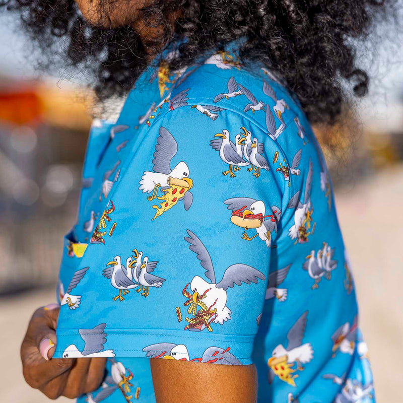 RSVLTS Beach Bandits Women's KUNUFLEX Short Sleeve Shirt in Blue — detail 5