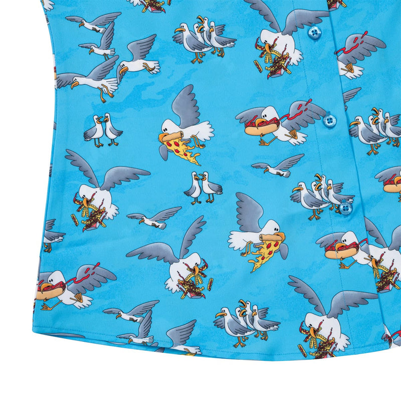 RSVLTS Beach Bandits Women's KUNUFLEX Short Sleeve Shirt in Blue — detail 7