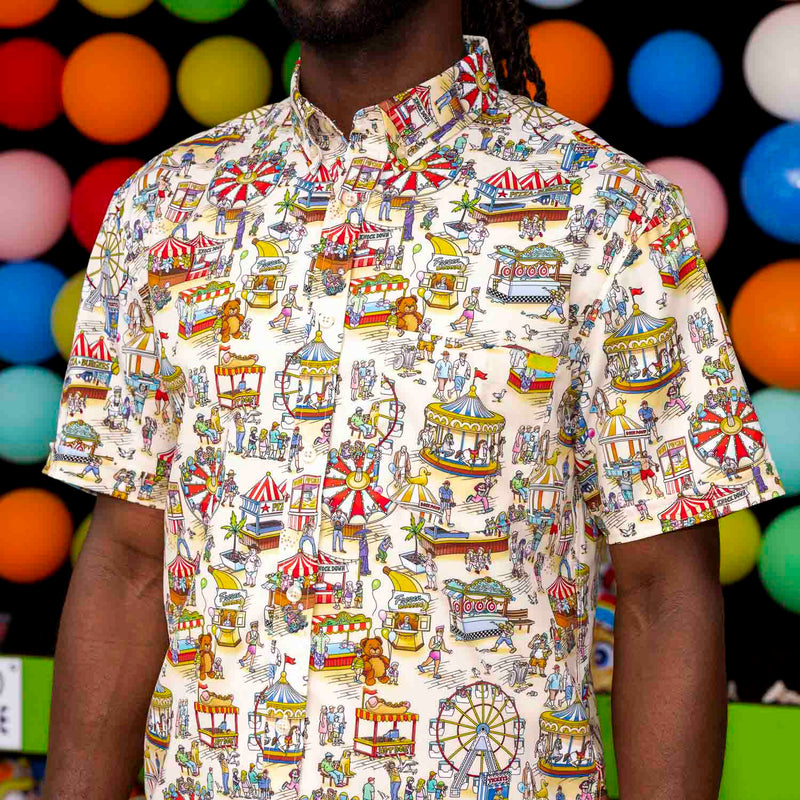 RSVLTS Party Pier KUNUFLEX Short Sleeve Shirt in Multicolor — front view