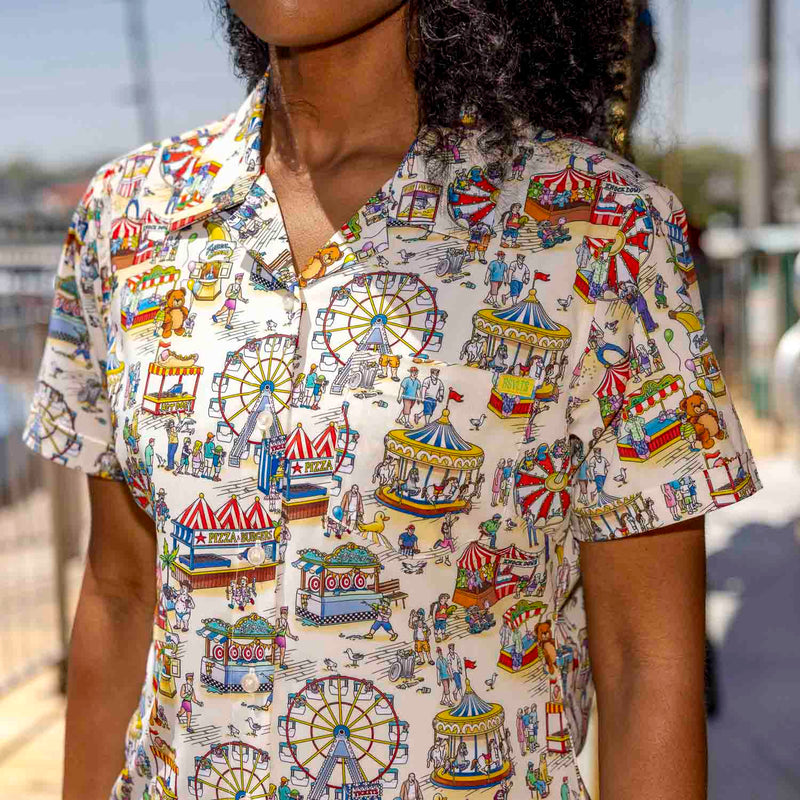 RSVLTS Party Pier Women's KUNUFLEX Short Sleeve Shirt in Multicolor — detail 3