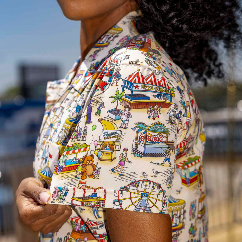 RSVLTS Party Pier Women's KUNUFLEX Short Sleeve Shirt in Multicolor — detail 5