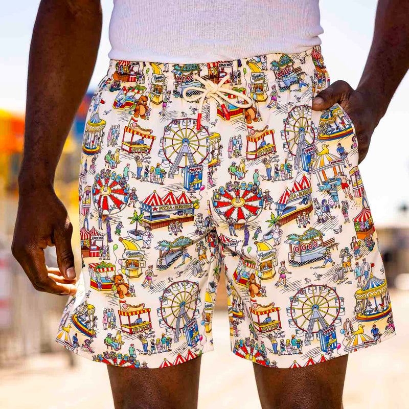 RSVLTS Party Pier Hybrid Shorts in Multicolor — front view