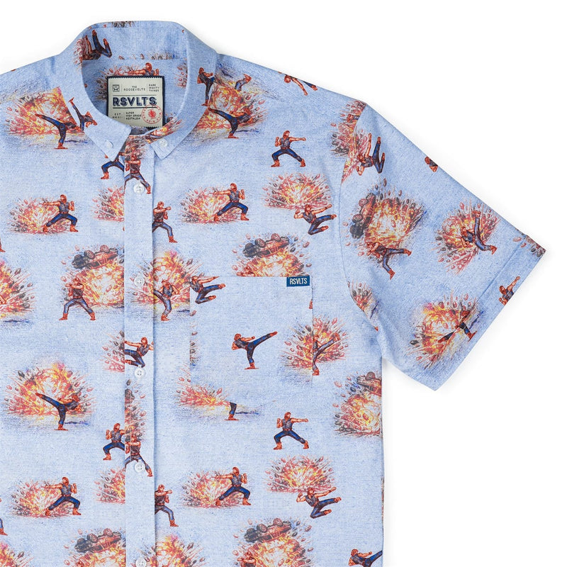 RSVLTS Side Kicks KUNUFLEX Short Sleeve Shirt in Blue — detail 2