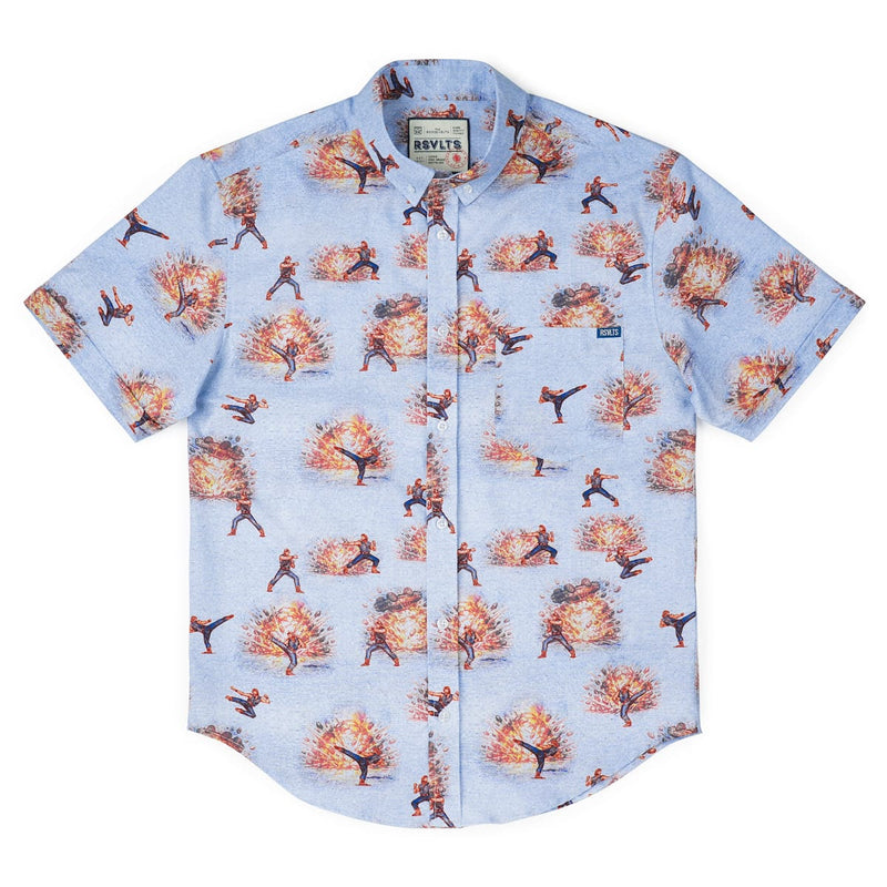 RSVLTS Side Kicks KUNUFLEX Short Sleeve Shirt in Blue — detail 5