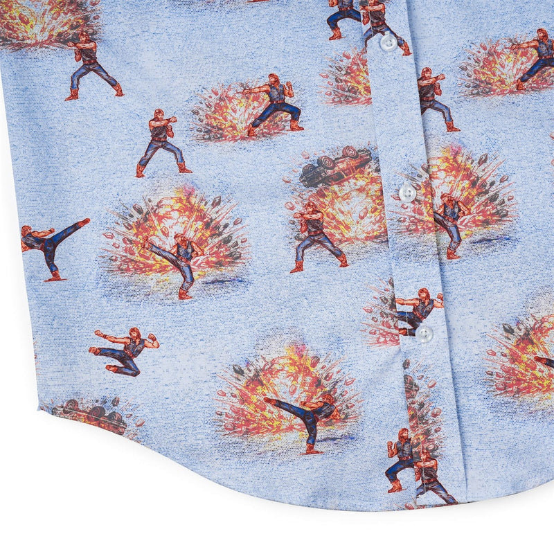 RSVLTS Side Kicks KUNUFLEX Short Sleeve Shirt in Blue — detail 7