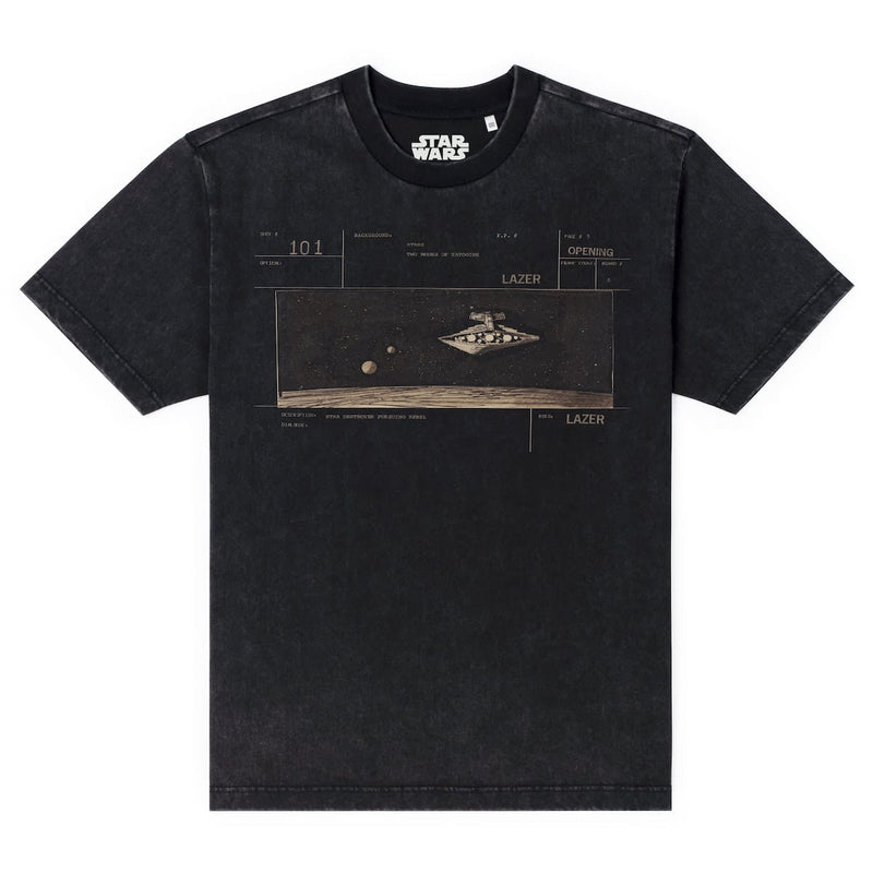 RSVLTS Lazer Vintage Crewneck Tee in Black — front view