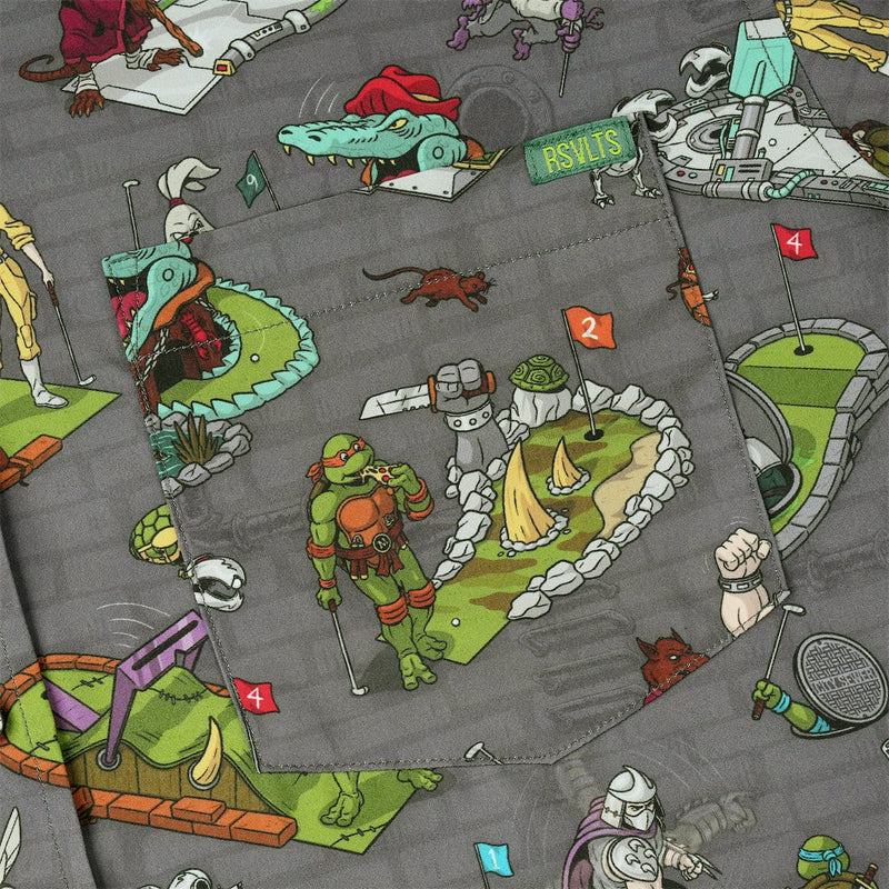 RSVLTS Teenage Mutant Mini Golf KUNUFLEX Short Sleeve Shirt in Green — detail 2