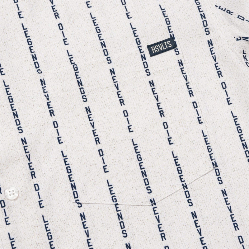 RSVLTS LND Pinstripe KUNUFLEX Short Sleeve Shirt in White — detail 4