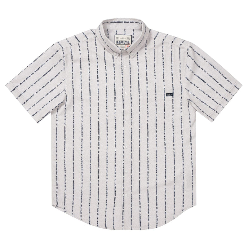 RSVLTS LND Pinstripe KUNUFLEX Short Sleeve Shirt in White — detail 5