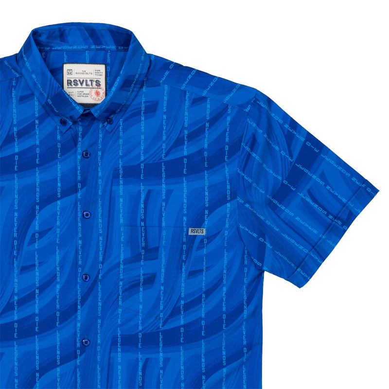 RSVLTS For Emma KUNUFLEX Short Sleeve Shirt in Blue — detail 2