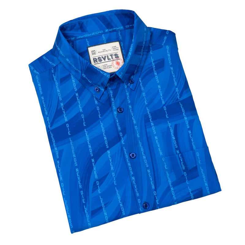 RSVLTS For Emma KUNUFLEX Short Sleeve Shirt in Blue — detail 8