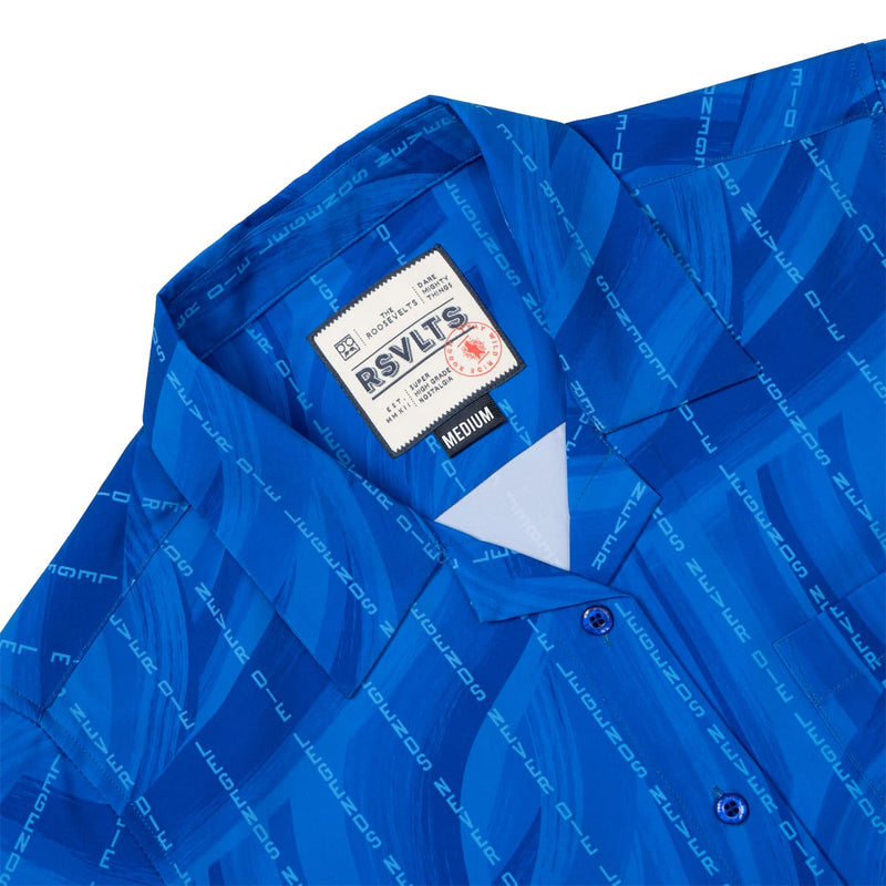 RSVLTS For Emma Women's KUNUFLEX Short Sleeve Shirt in Blue — detail 4