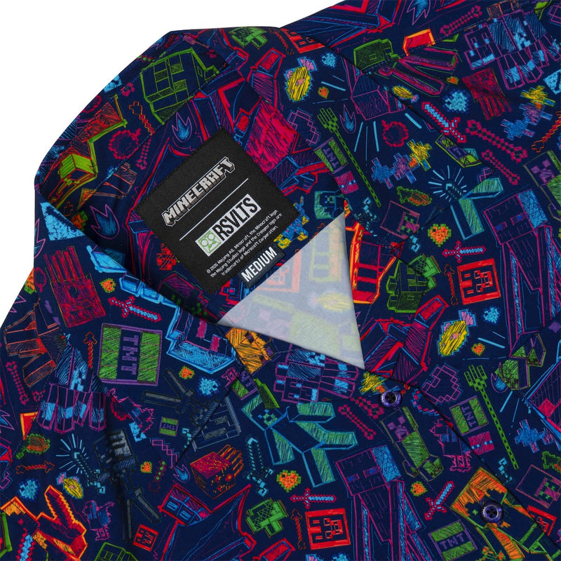 RSVLTS Neon Block Party Women's KUNUFLEX Short Sleeve Shirt in Black — detail 6