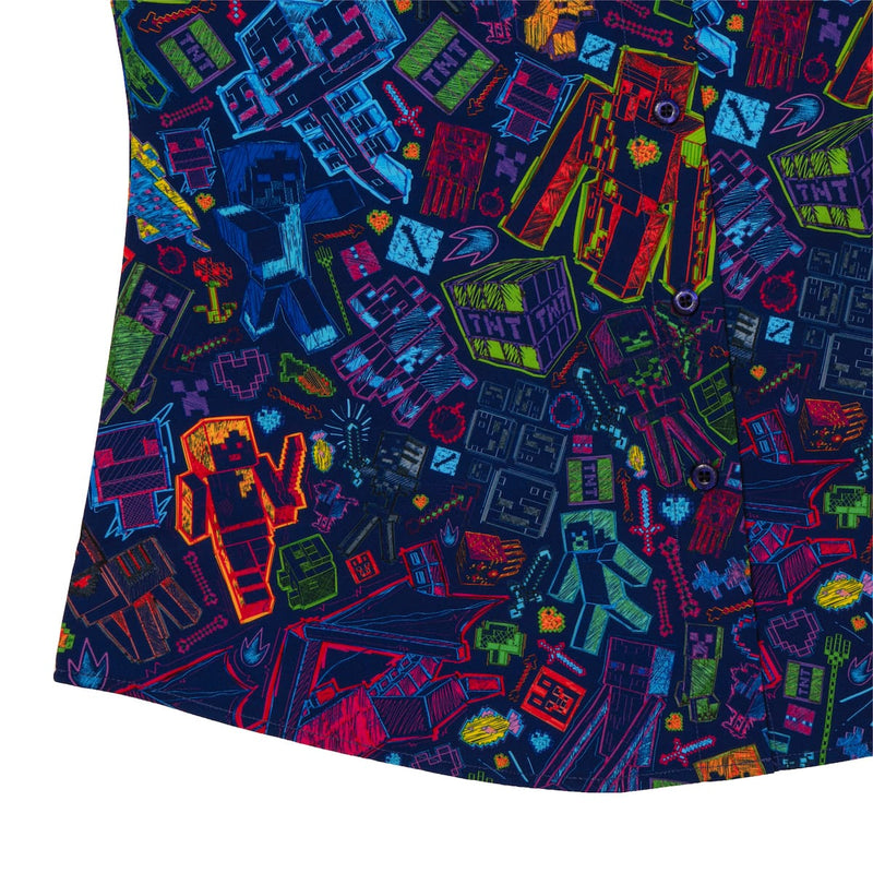 RSVLTS Neon Block Party Women's KUNUFLEX Short Sleeve Shirt in Black — detail 7