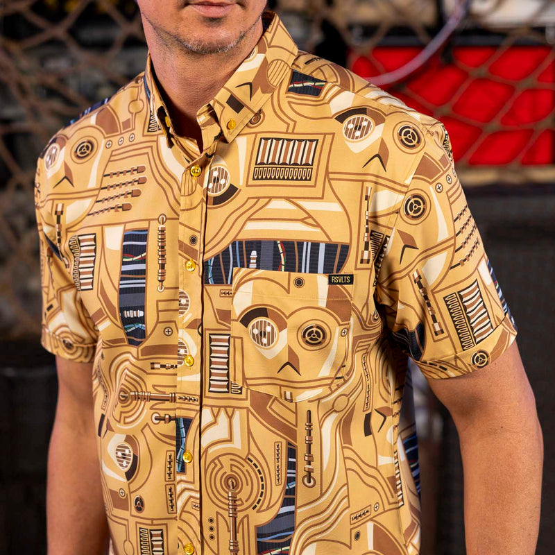 RSVLTS Oh Dear! KUNUFLEX Short Sleeve Shirt in Yellow — detail 2