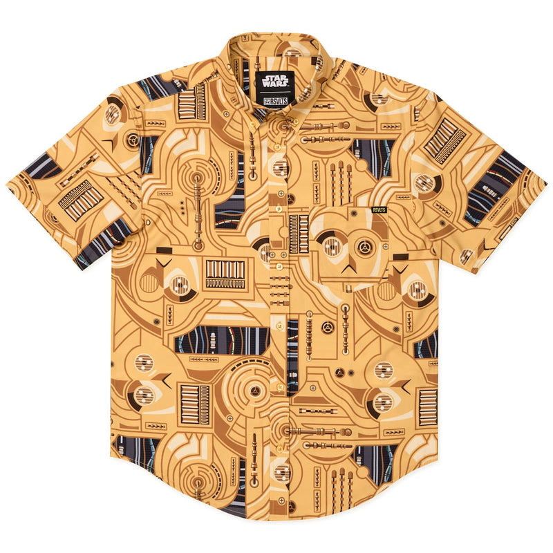 RSVLTS Oh Dear! KUNUFLEX Short Sleeve Shirt in Yellow — detail 5