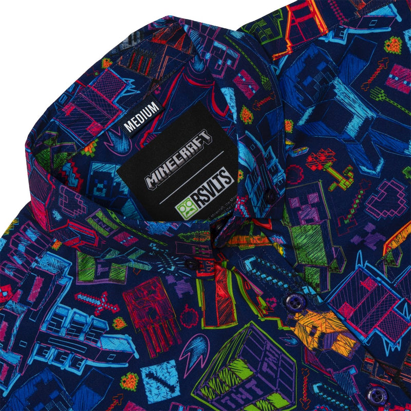 RSVLTS Neon Block Party Youth KUNUFLEX Short Sleeve Shirt in Black — detail 4