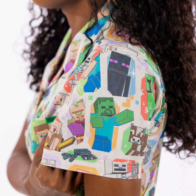 RSVLTS Mob Menagerie Women's KUNUFLEX Short Sleeve Shirt in Multicolor — detail 5