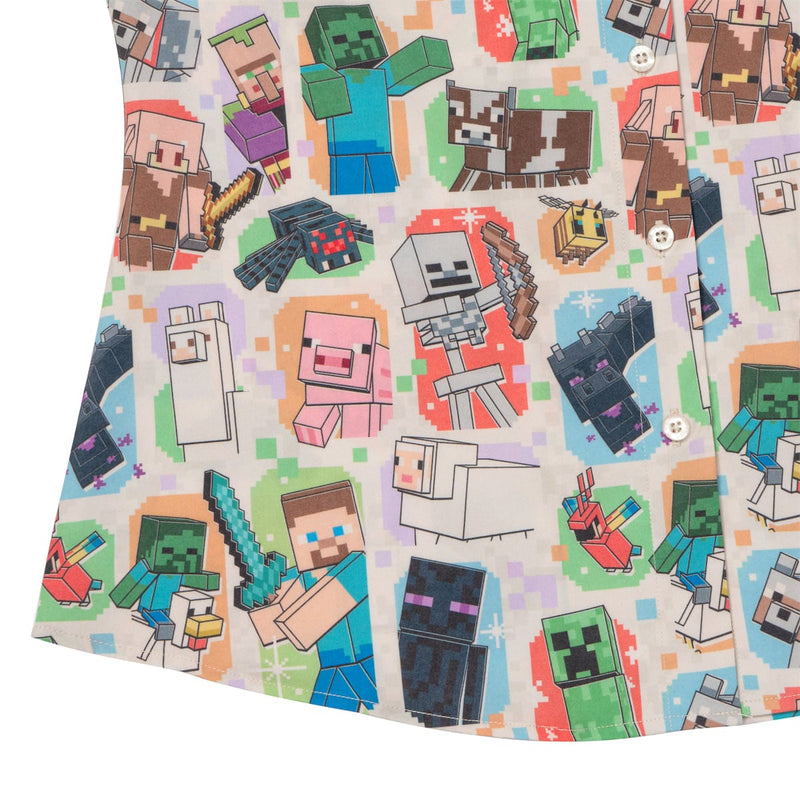 RSVLTS Mob Menagerie Women's KUNUFLEX Short Sleeve Shirt in Multicolor — detail 7
