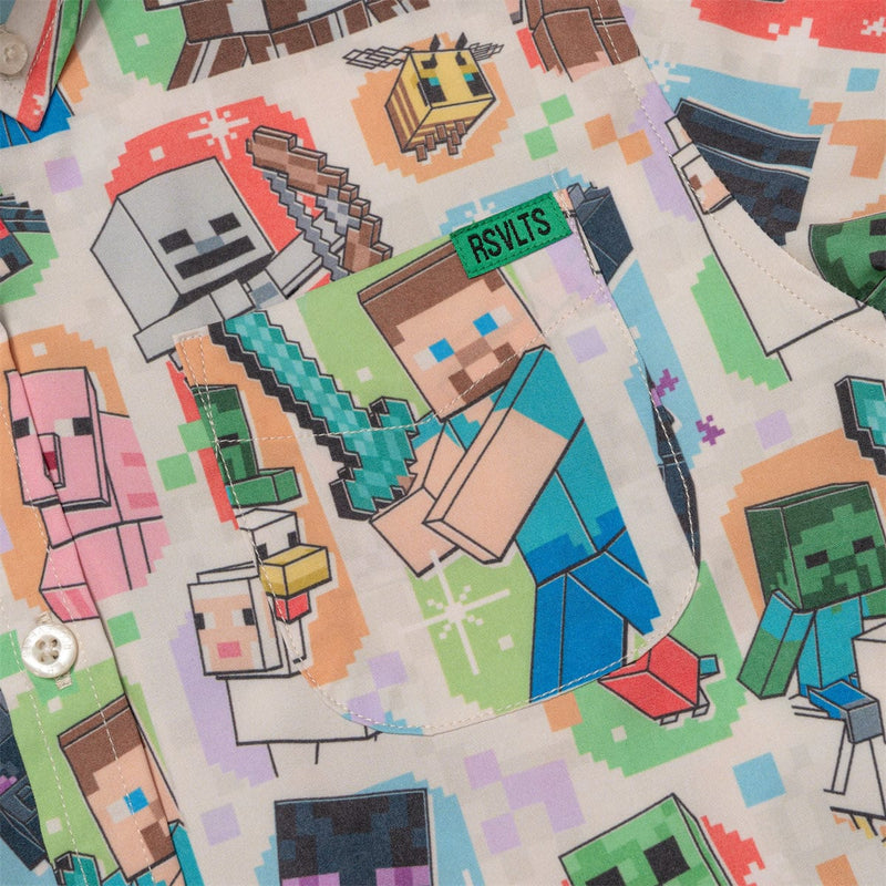 RSVLTS Mob Menagerie Youth KUNUFLEX Short Sleeve Shirt in Multicolor — detail 3