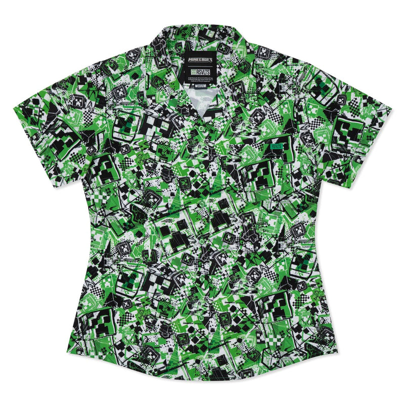 RSVLTS Short Fuse Women's KUNUFLEX Short Sleeve Shirt in Green — detail 2