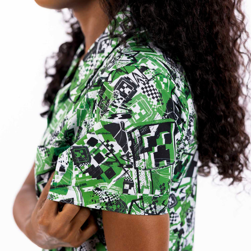 RSVLTS Short Fuse Women's KUNUFLEX Short Sleeve Shirt in Green — detail 5