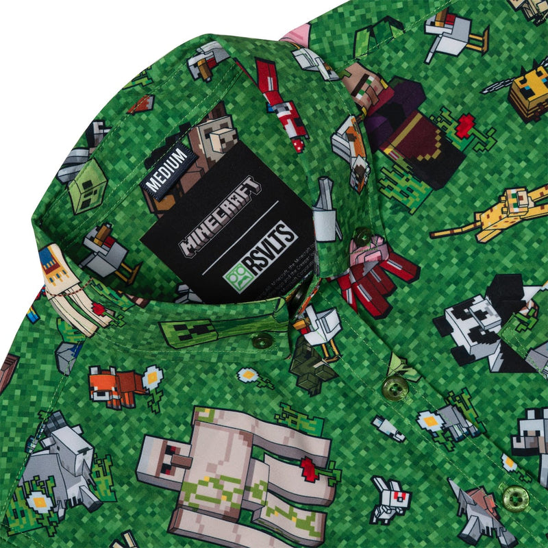 RSVLTS Overworld Odyssey Youth KUNUFLEX Short Sleeve Shirt in Green — detail 4